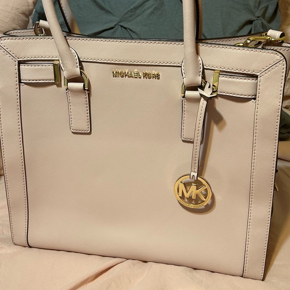 Michael Kors dust pink Satchel with Gold Accents